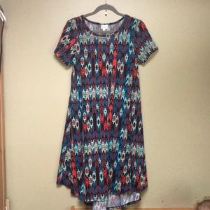 LuLaRoe Carly with mint and coral pattern
